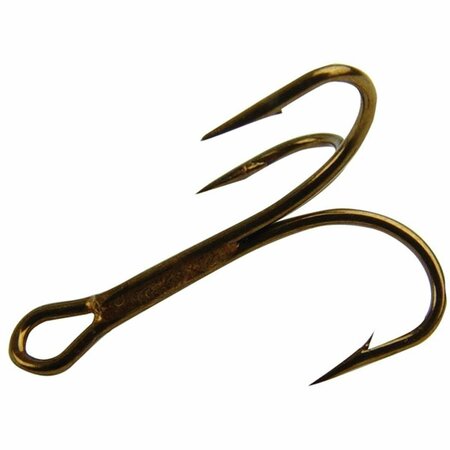 GREEN ARROW EQUIPMENT 3551BR-7 by 0-25 Bronze Ringeye Sport Treble Hooks, Size 7 by 0, 25PK GR2966822